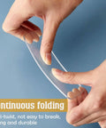 Hands bending a clear, flexible divider from 16 Pack Drawer Dividers 4.25 X 2 Inches For Plastic Storage Bins And Cabinet Organizers