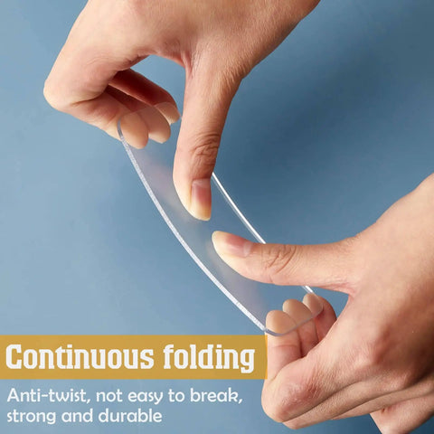 Hands bending a clear, flexible divider from 16 Pack Drawer Dividers 4.25 X 2 Inches For Plastic Storage Bins And Cabinet Organizers