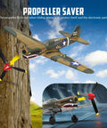 4 Channel RC Plane P40 Fighter With Aileron And 6 Axis Gyro showing propeller saver feature