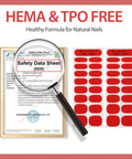 Two Pack Semi Cured Gel Nail Strips Kit With Real Gel Hema And TPO Free 16 Sizes with safety data sheet and magnifying glass