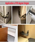 90 Degree Soft Close Cabinet Hinges for Blind Corner Cabinets, Detachable Chrome Finish Kitchen Door Hardware in use
