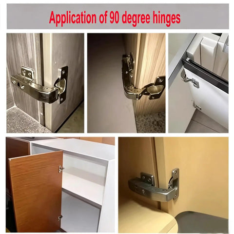 90 Degree Soft Close Cabinet Hinges for Blind Corner Cabinets, Detachable Chrome Finish Kitchen Door Hardware in use