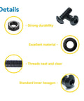 Heavy Duty M2 Screw Assortment Kit With Nuts And Washers Plus Wrench showing black zinc plated button head socket cap bolts and hex nuts.