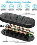 10 Outlet Power Strip With USB Ports And 1700J Surge Protector For Dorms And Offices, interior components showing surge protection.
