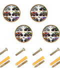 Monster Truck Style Cabinet Knobs 4 Pack 1-1/4 Inch Round Drawer Pulls Zinc Alloy Rust Resistant Easy Grip with screws