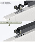 Six Foot Sliding Pocket Door Hardware Kit Black With Aluminum Box Rail, Commercial Grade, Smooth Quiet Operation, Easy Install