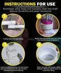 Instruction steps for 2-1/2 Inch PVC Pipe Reamer Tool For Precise Reaming Of Schedule 40 PVC CPVC And ABS Fittings