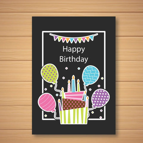 Black 39x21 Inch Corrugated Cardboard Sheets Bulk 50 Pack E Flute Three Thirty Second Inch Thick with birthday card design