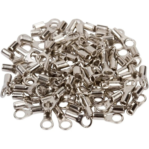 High Temp Ring Terminals 12 To 10 Wire Size Number 10 Stud Nickel Plated Steel Heavy Duty Electrical Connectors For HVAC Pack of 100
