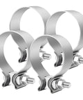 4 pack of Heavy Duty 3 Inch Exhaust Clamp Narrow Band Stainless Steel Slip Fit Muffler Clamp For Downpipes Catback Exhaust Systems Mufflers And Tailpipes.