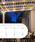 Outdoor patio with lights hanging using Sick 12 Pack Ceiling Hooks For Hanging Plants And Outdoor Lights, Screw In Cup Hooks.