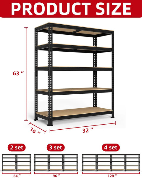 Badass Heavy Duty Garage Shelving Units With Adjustable 5 Tier Metal Storage Racks Tough Steel Frame And Quick Wipe Surface Keeps Your Shop Looking Crisp And Totally Organized Without The Stress