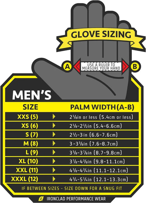 Glove sizing chart for Mens Cut Resistant Work Gloves With TPR Finger Coverage And High Grip PVC Dotted Palm Level 5 Abrasion Neoprene Slip Cuff For Snug Fit Orange Safety Hand Protection For Construction And Warehouse Jobs