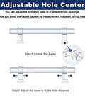 Adjustable hole center for 5 Pack Cabinet Pulls For Kitchen And Bedroom 3.54 Inch Center-To-Center Black Zinc Alloy With Clear Acrylic Tubes 4.8 Inch Total Length
