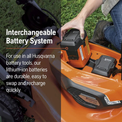 Battery Powered Self Propelled Lawn Mower With Brushless Motor For Small Yards 40V Lithium Ion Two 7.5Ah Batteries Charger Included Pro Grade Cut Long Runtime No Fuss Quick Start, battery compartment with 40V batteries