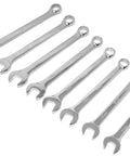 8 wrenches from 16 Piece Metric Combination Wrench Set With Roll Up Storage Pouch, Heat Treated Chrome Vanadium Steel, 7mm To 22mm