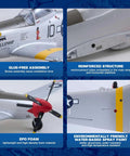 RC Plane For Grownups P51 850mm Wingspan With Vector Flight Stabilization System RTF Highlights: assembly, structure, foam, paint.