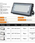 JUDYSSY 50W 100W 150W Outdoor Led Floodlight IP65 waterproof spotlight with black metal and LED for gardens and warehouses.