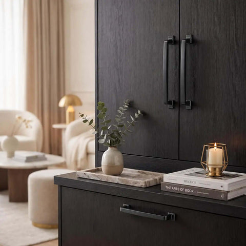 Slick Matte Black Cabinet Pulls And Drawer Handles 10 Pack Top Shelf Kitchen Cupboard Hardware Upgrade For Dressers Doors And Vanity Cabinets With Smooth Grip And Tight Fit on dark cabinet doors