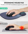 Gel Wrist Rest Mouse Pad With Ergonomic Support For Office And Gaming Non Slip Smooth Surface Cozy Gel Cushion For Comfortable Desk Setup Ideal For Study Work And Extended Use Gradient, hand using ergonomic mouse pad with wrist support.