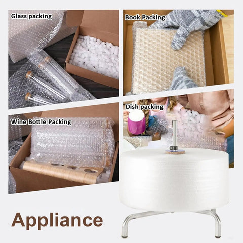 Industrial Grade Wall Mount Vertical Bubble Wrap Dispenser And Heavy Duty Film Packing Station With No Hassle Roll Change For Up To Fifty Nine Inch Wide Commercial Holder, showcasing various packing uses.