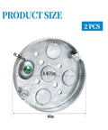 Four Round Shallow Electrical Boxes For Ceiling Fans And Wall Lighting Fixtures With Half Inch Depth And Half Inch Bottom Knockouts