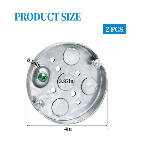 Four Round Shallow Electrical Boxes For Ceiling Fans And Wall Lighting Fixtures With Half Inch Depth And Half Inch Bottom Knockouts