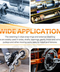 Wide application of 304 Stainless Steel E Clip And C Clip Retaining Rings Kit with Tweezers for machinery and DIY repairs.