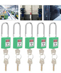 Tough As Nails 38 Mm Padlock Lockout Tagout Kit With Five Insulated Locks Ten Keys And Writable Tags To Secure Machines Prevent Unwanted Starts In Extreme Temps Ideal For Shop Floors Or Repair Crews Wanting Durable Industrial Safety Gear Top Pick. Five green 38mm insulated padlocks with keys