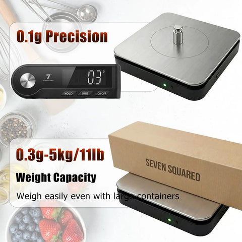 Digital Kitchen Scale With Pull Out Display 0.1g Precision 11 Lb 5 Kg Capacity, LED Backlit, Stainless Steel Platform, USB Rechargeable