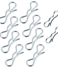 Bow Tie Lock Cotter Pins And Deck Clips Set In Seven Sixteenths Inch And Five Sixteenths Inch For Front And Deck Linkage, Includes 194209 And 194208 Pins, Beefy Hardware, Compatible With Husqvarna Craftsman Poulan, silver steel clips