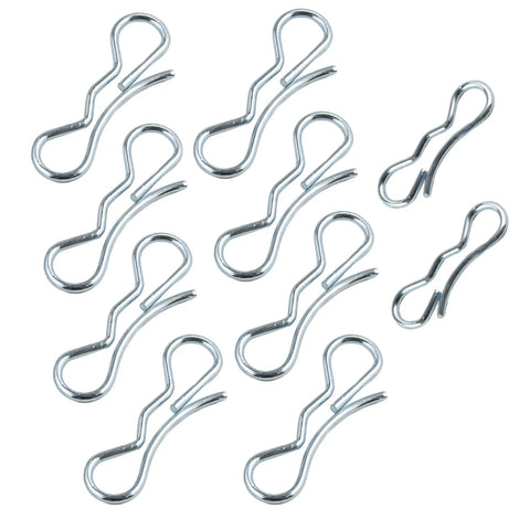 Bow Tie Lock Cotter Pins And Deck Clips Set In Seven Sixteenths Inch And Five Sixteenths Inch For Front And Deck Linkage, Includes 194209 And 194208 Pins, Beefy Hardware, Compatible With Husqvarna Craftsman Poulan, silver steel clips