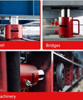 Heavy Duty Hydraulic Jack Kit With Manual Pump And Auto Retraction 10 Ton Lift Capacity 2 Inch Stroke Garage Ready