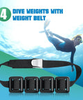 4 Pcs 2.2 Lb Dive Weights Belt For Scuba Diving With Coated Weights Nylon Belt And Metal Quick Release Buckle Beef Up Your Dive Gear For Free Diving Spearfishing And All Your Underwater Sessions with diver in background