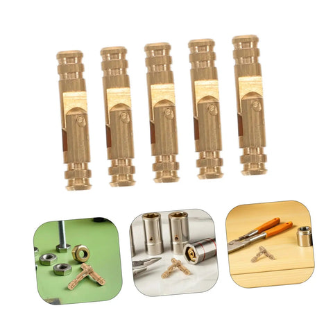 Brass Hidden Hinges Set For Wooden Boxes And Cabinets 25 Pieces Invisible Concealed Barrel Hinges shown with tools and assembly setup.