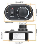 Pro Shop Certified 12V High Side Pwm Dimmer Toggle Switch For Rv Camper Boat And Pickup Trailers Delivers Dead Smooth 3 To 100 Percent Brightness Tweaking With Quick Wire Connections, showing front and back views.