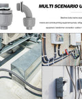 Top Shelf Rock Solid 1/2 Inch Liquid Tight Connectors For Flexible Pvc Conduit Fittings 30 Pack Includes Straight And 90 Degree Elbows, showing connectors installed on electrical equipment.
