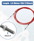 Two Pack 19 Foot Beefy Marine Throttle And Shift Remote Control Box Cable For Outboard Boat Engine Steering System Red Stainless Steel Built To Last With Thread Size M Five By Zero Point Eight