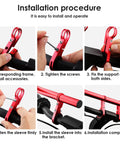 Installation steps for Extra Long 11.8 Inch Bicycle Handlebar Extender Aluminum Alloy Bracket on bike, focusing on tightening and securing.