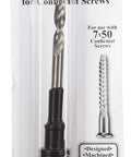 Two Piece Confirmat Screw Drill Bit Set 7x50mm With One Quarter Inch Hex Shank For PoziDrive packaged product view