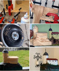 Premium 4 5 Inch Wood Carving Disc For Angle Grinder with detailed wood sculpture and carving tools in use.
