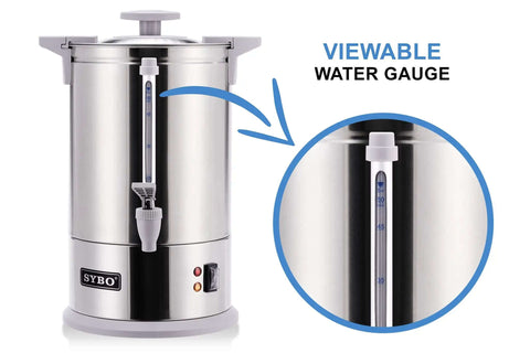 Commercial Grade Stainless Steel Percolator Coffee Urn For Catering 100 Cup 16 Liter 4.2 Gallon Hot Water Vessel with water gauge
