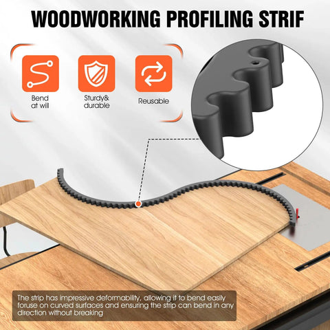 39 Inch Flexible Router Template For Woodworking With Edge Guide Kit showing bending flexibility for trimming curves