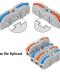 70 Piece Lever Wire Connector Kit For Quick Connect Splicing, Reusable Inline Terminals For 28 To 12 AWG Wires, gray connectors