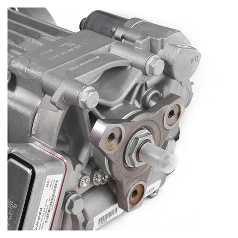 VW Rear Differential Carrier Assembly For Golf R Audi A3 Q2 Quattro 4 Motion 2017 2020 Direct OE Replacement Beefed Up Heavy Duty Forged Housing With Easy Bolt In Fit For 0CQ525010F 0BR525010Q 0BR525010G silver forged housing close-up