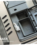 Heavy Duty Dishwasher Rack Prong End Caps 200 Pack Black Plastic Tip Protectors in a dishwasher compartment.