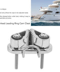 316 Stainless Steel Cam Cleat With Ring Fairlead For 3 To 12mm Rope, on yacht, securing lines for sailing, kayaking, canoeing.