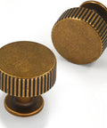 Antique Brass Cabinet Knobs 10 Pack 28mm Round Single Hole Drawer Pulls For Kitchen Cabinets And Furniture One And One Tenth Inch