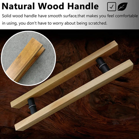 Dang Good Solid Wood Double Sided Door Handles With Sweet Long Threaded Mounting Bolts And Durable Waterproof Coating For Interior Bedroom Closet And Bathroom Sliding Doors