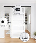 6Ft Bypass Closet Door Hardware Kit Top Mounted Track System Heavy Duty Aluminum Smooth Quiet Sliding For Two Doors